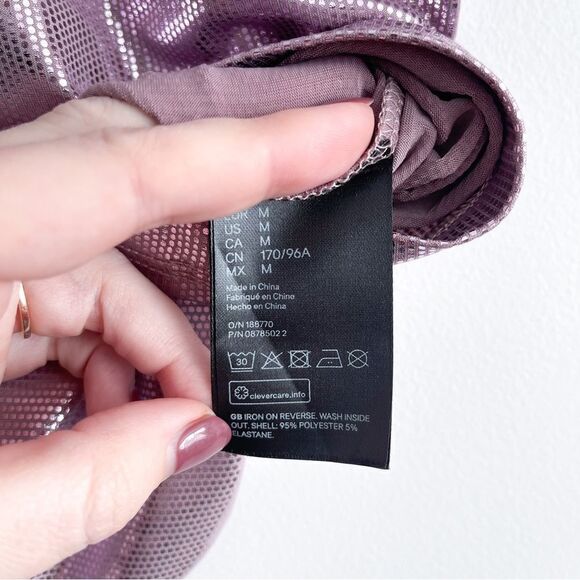 H&M Glittery Top Pink Dots Short Sleeve Wide Boxy Women's M - Picture 5 of 8